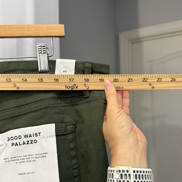 Good American Women's Size 20 Green Good Waist Palazzo Wide Leg Pant Jeans - Picture 6 of 11